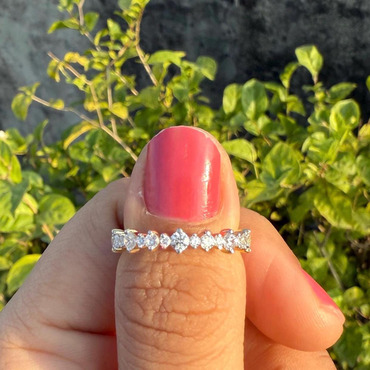 Lab Grown Diamond Eternity Band 14K Gold - SGL Certified Anniversary Ring