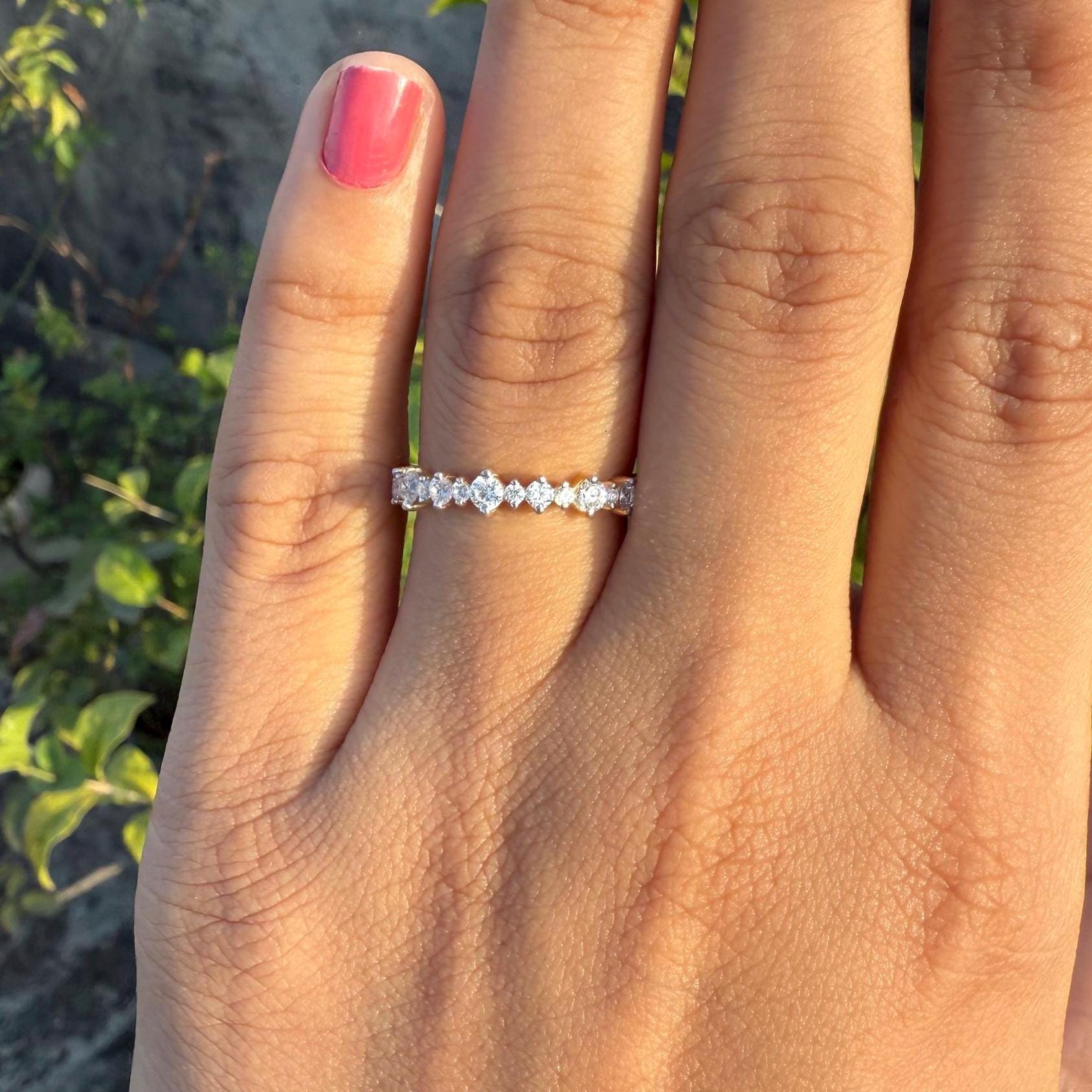 Lab Grown Diamond Eternity Band 14K Gold - SGL Certified Anniversary Ring