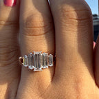 Baguette Lab Grown Diamond Ring | 14K Gold Five Stone Engagement Ring