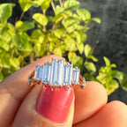 Baguette Lab Grown Diamond Ring | 14K Gold Five Stone Engagement Ring