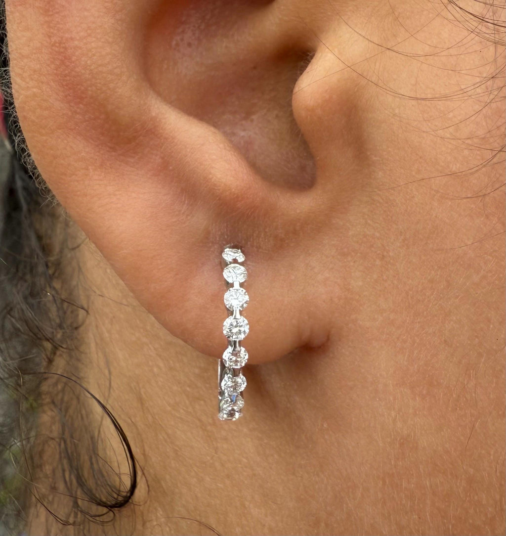 Lab Grown Diamond Huggie Earrings: 14K Gold, Sustainable Jewelry (0.65 ctw)