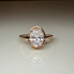 Oval Lab Grown Diamond Engagement Ring: 14K Gold Solitaire, IGI Certified