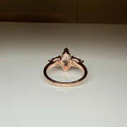 Marquise Lab Grown Diamond Three Stone 14K Gold Engagement Ring