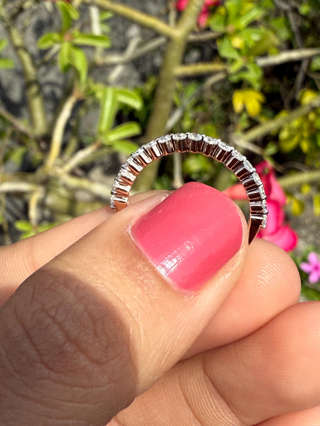 Lab Grown Diamond Eternity Band: 14K Solid Gold Wedding Ring