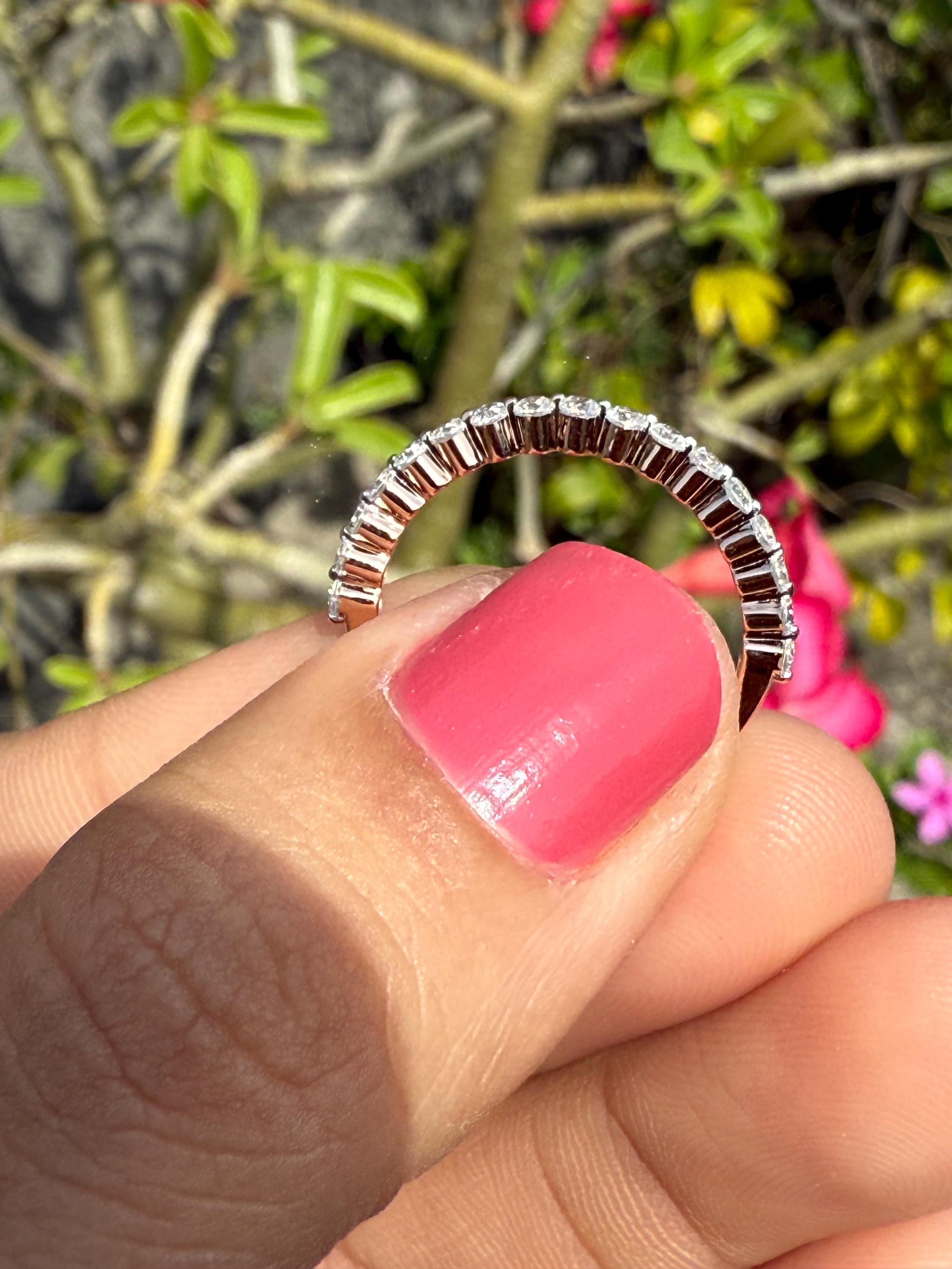 Lab Grown Diamond Eternity Band: 14K Solid Gold Wedding Ring