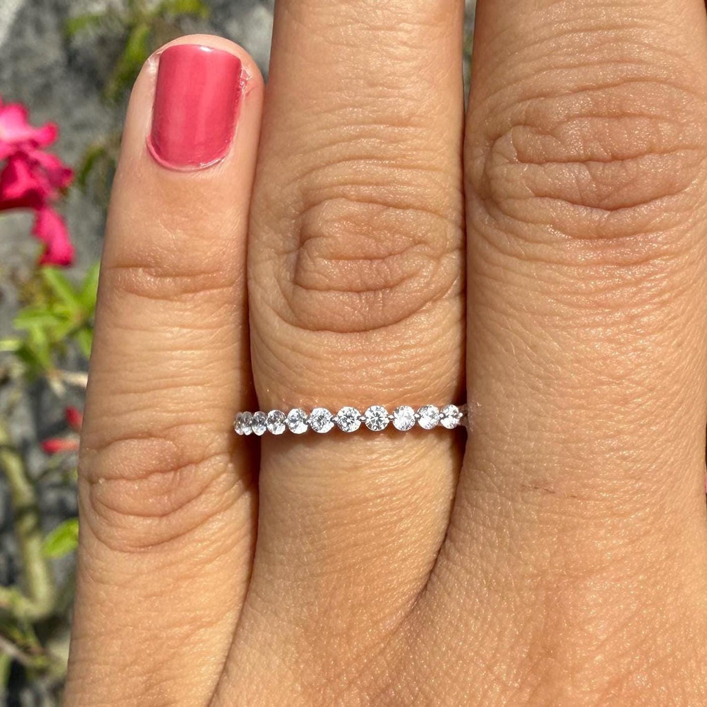 Lab Grown Diamond Eternity Band: 14K Solid Gold Wedding Ring