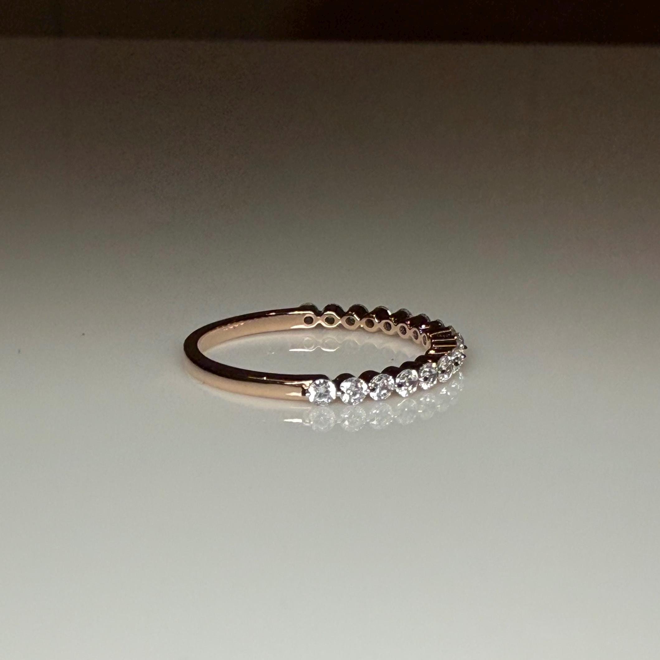 Lab Grown Diamond Eternity Band: 14K Solid Gold Wedding Ring