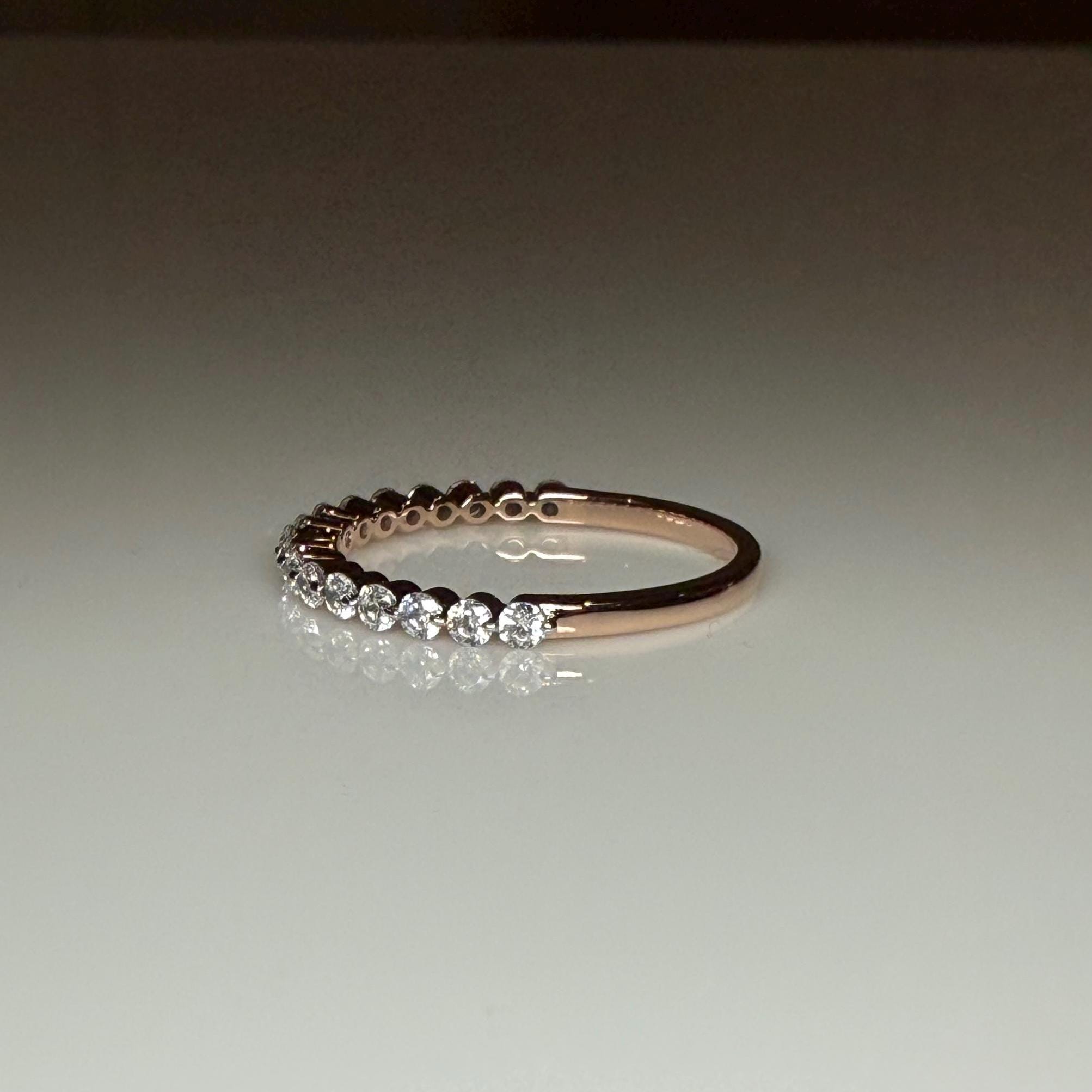 Lab Grown Diamond Eternity Band: 14K Solid Gold Wedding Ring