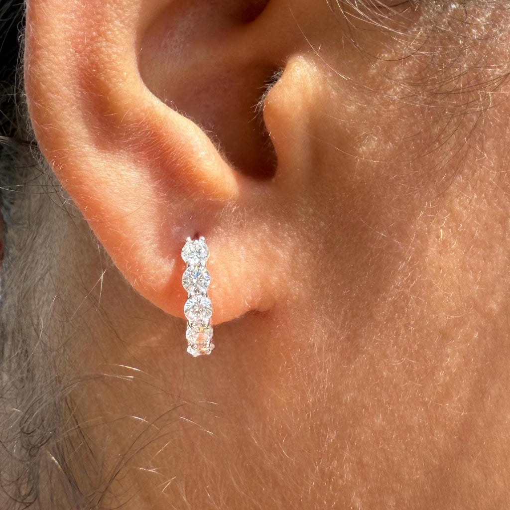 14K Gold Lab Grown Diamond Huggie Earrings (1.00 ctw)