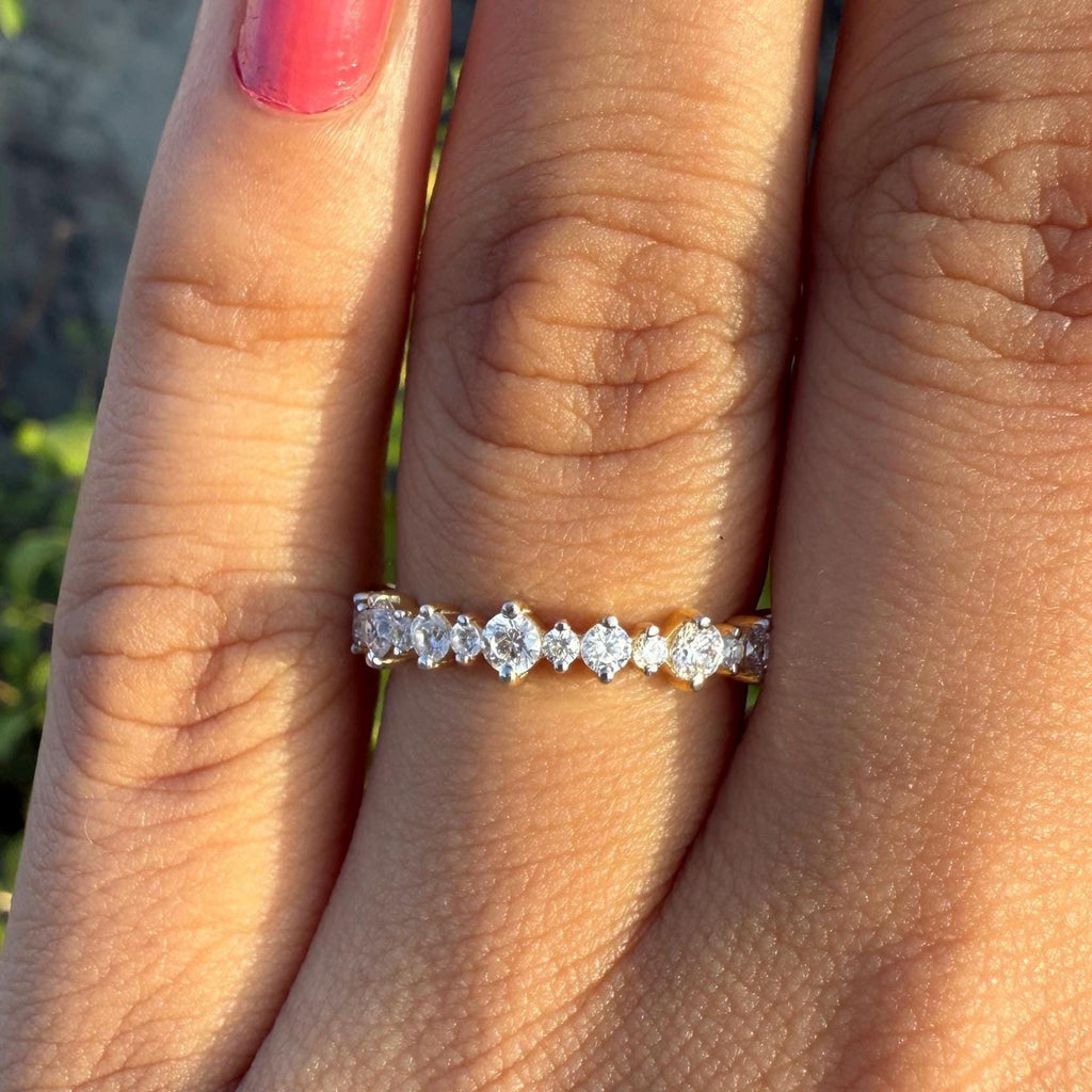 Lab Grown Diamond Eternity Band 14K Gold - SGL Certified Anniversary Ring