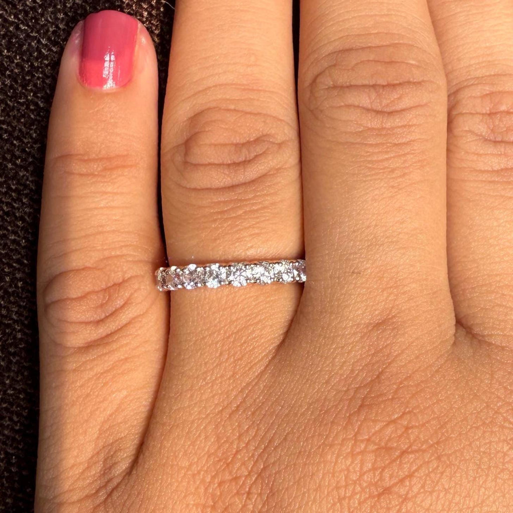 14K Solid Gold Lab Grown Diamond Half Eternity Band