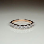 14K Solid Gold Lab Grown Diamond Half Eternity Band