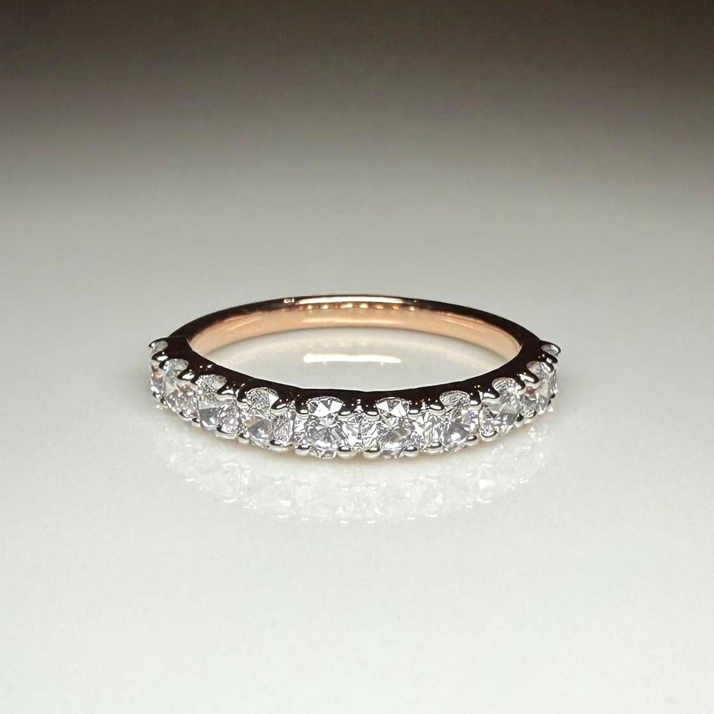 14K Solid Gold Lab Grown Diamond Half Eternity Band