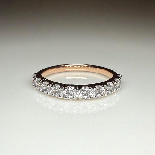 14K Solid Gold Lab Grown Diamond Half Eternity Band