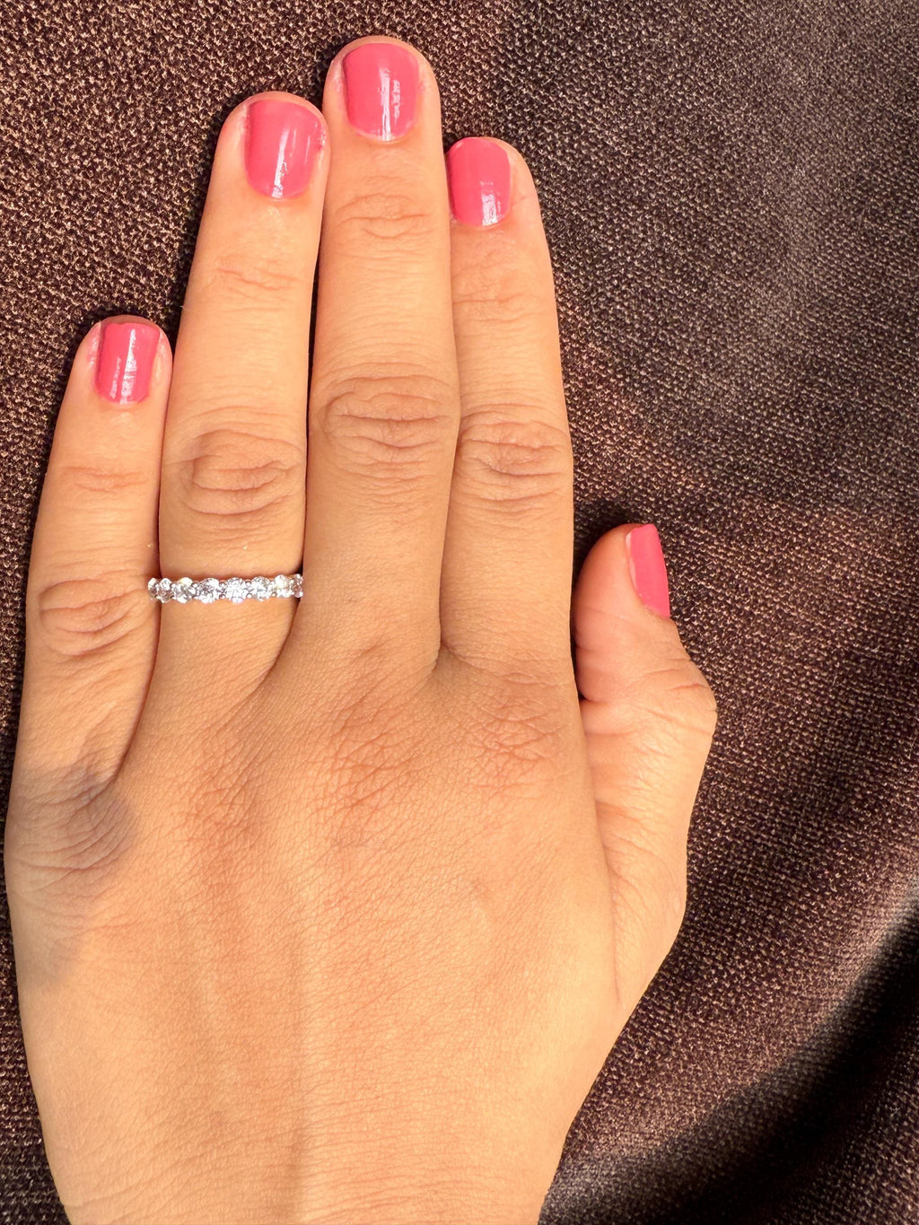 14K Gold Lab Grown Diamond Wedding Band | SGL Certified Half Eternity Ring