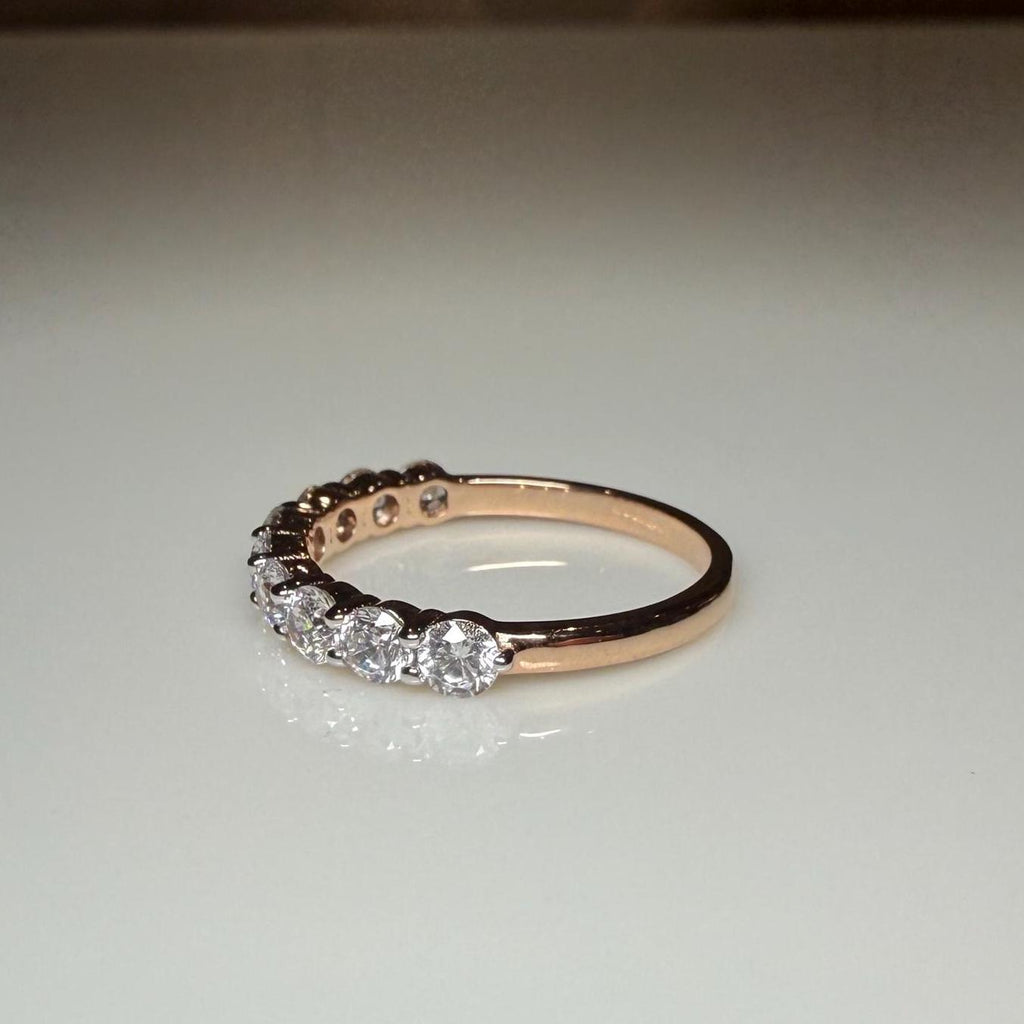 14K Gold Lab Grown Diamond Wedding Band | SGL Certified Half Eternity Ring