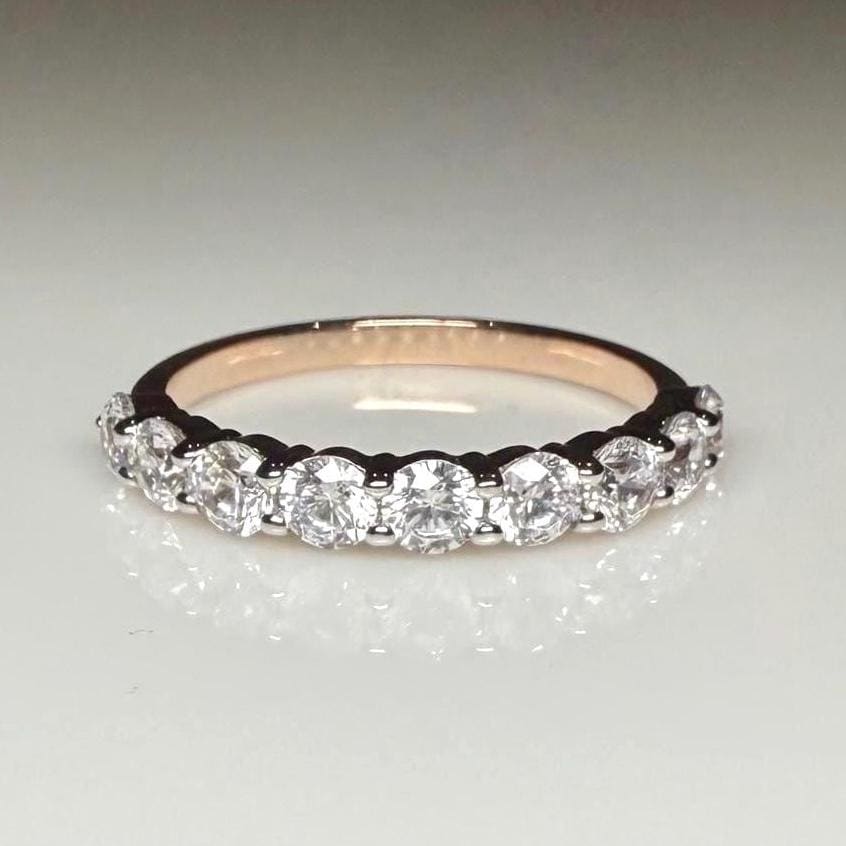 14K Gold Lab Grown Diamond Wedding Band | SGL Certified Half Eternity Ring