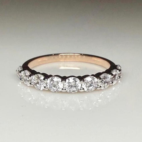 14K Gold Lab Grown Diamond Wedding Band | SGL Certified Half Eternity Ring