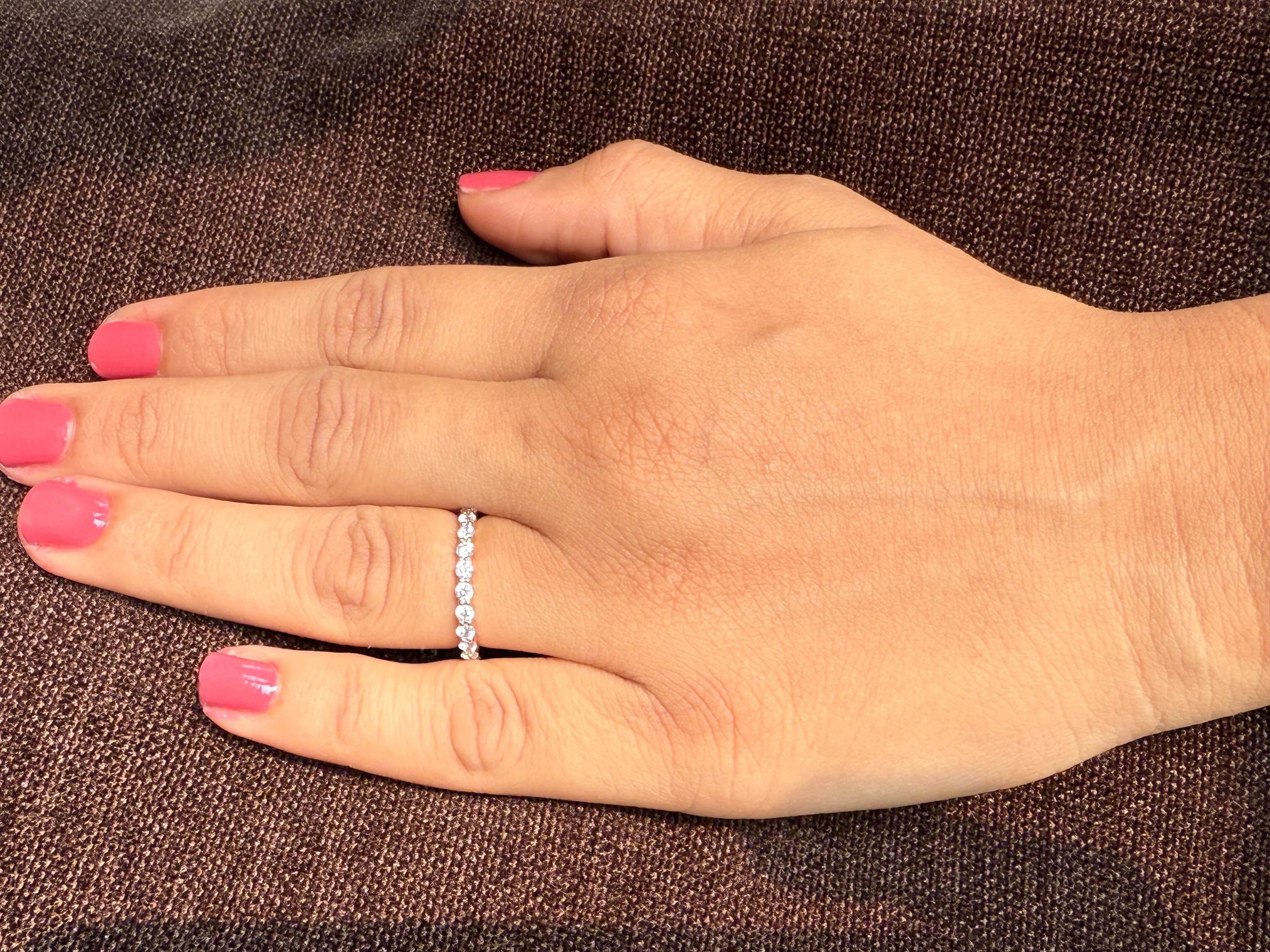 14K Gold Lab Grown Diamond Eternity Band | Stackable Wedding Ring