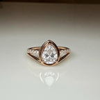 Pear Cut 1.60 CTW Lab Grown Diamond Engagement Ring: 14K Gold Split Shank