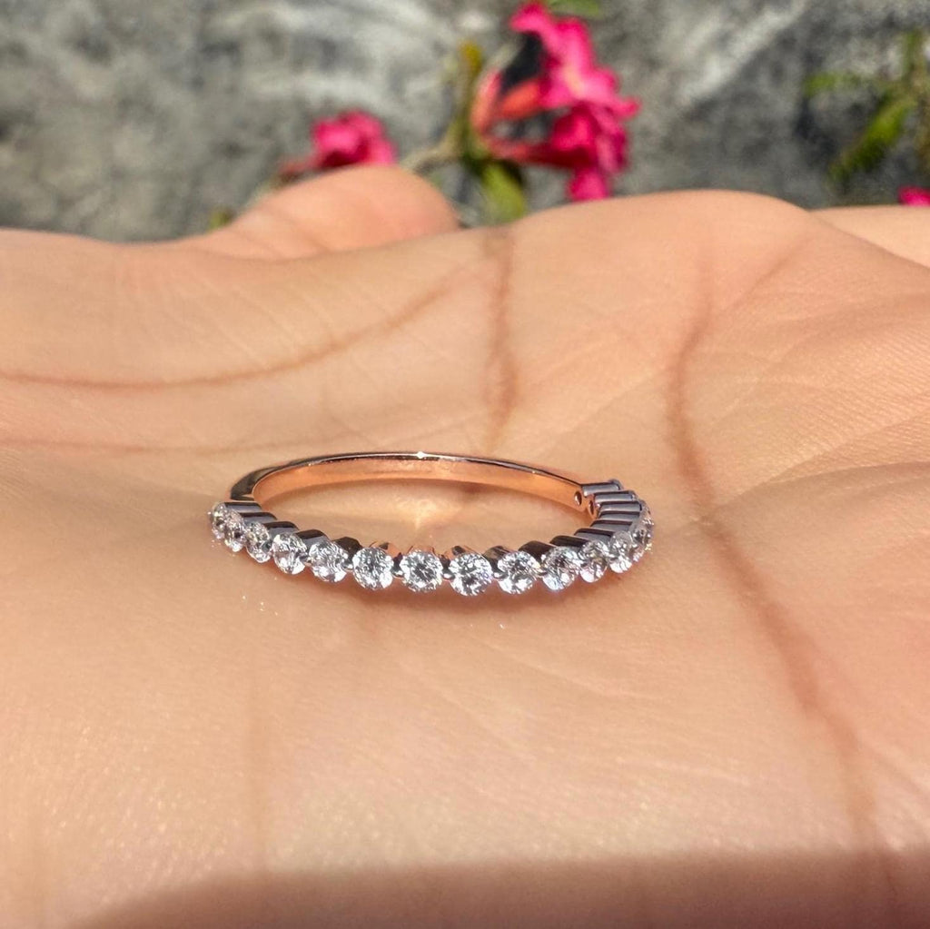 Lab Grown Diamond Eternity Band: 14K Solid Gold Wedding Ring