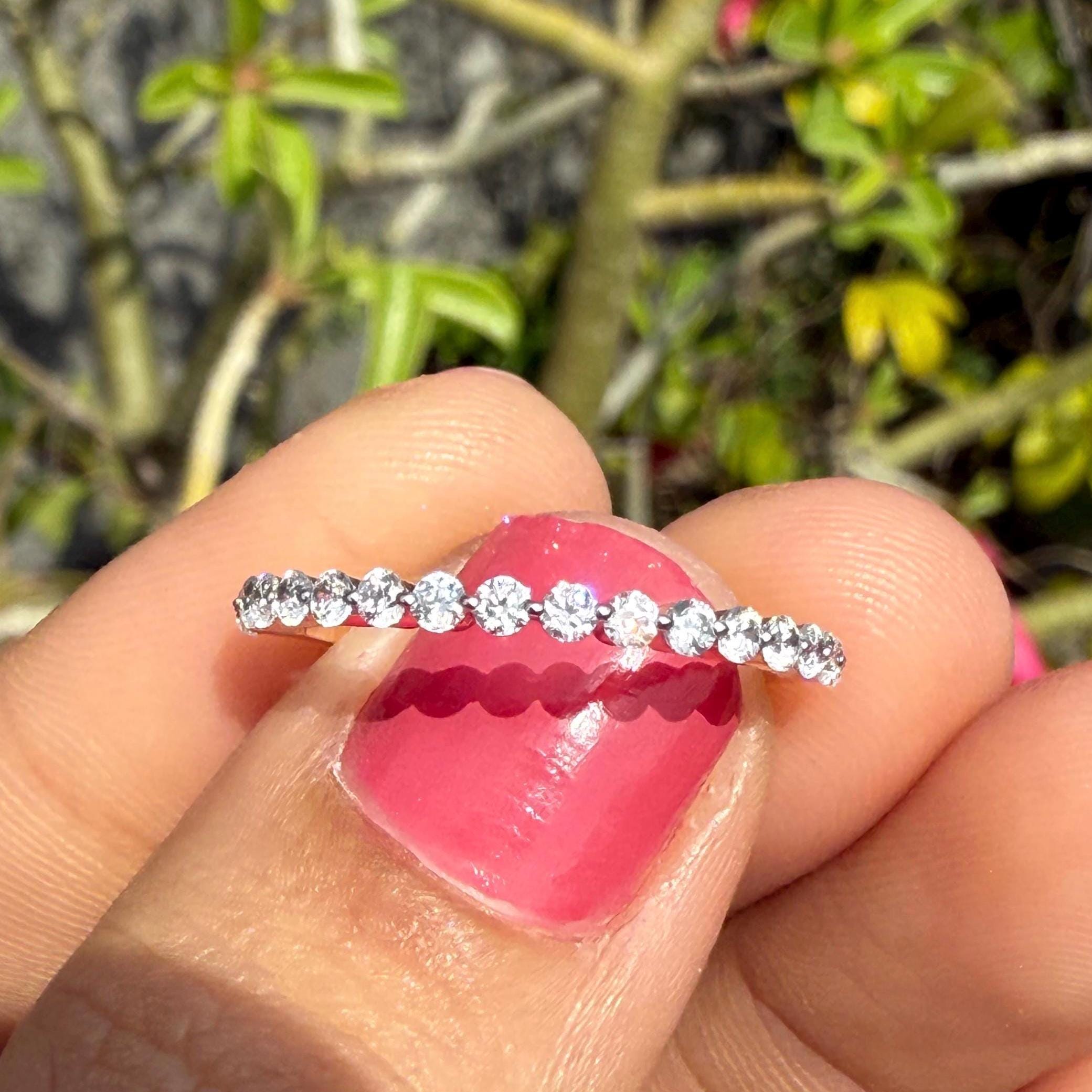 Lab Grown Diamond Eternity Band: 14K Solid Gold Wedding Ring