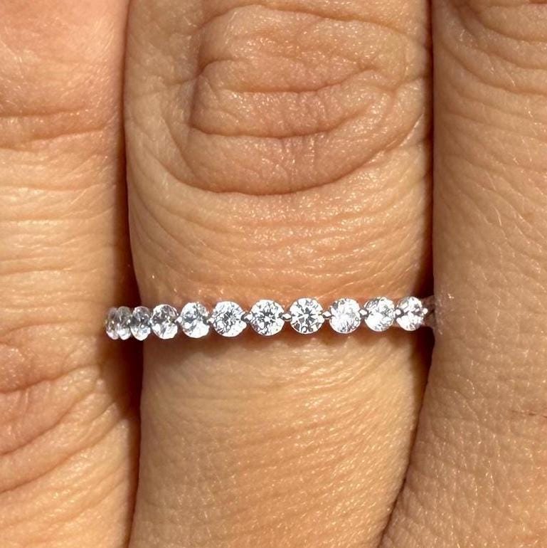 Lab Grown Diamond Eternity Band: 14K Solid Gold Wedding Ring