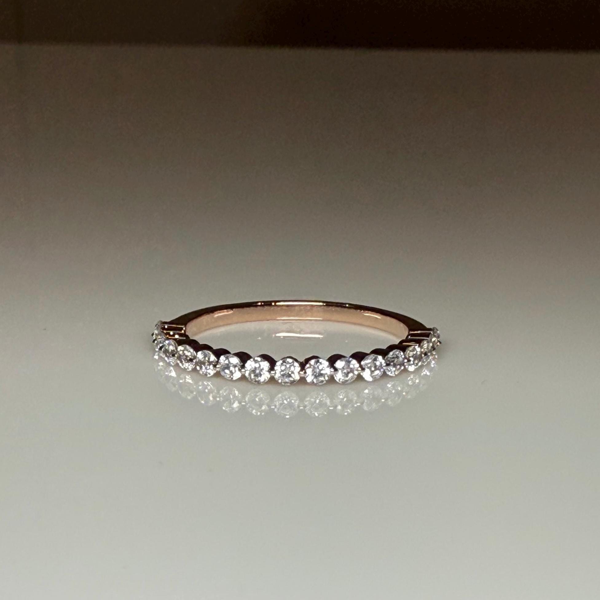Lab Grown Diamond Eternity Band: 14K Solid Gold Wedding Ring