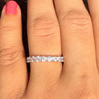 14K Solid Gold Lab Grown Diamond Half Eternity Band