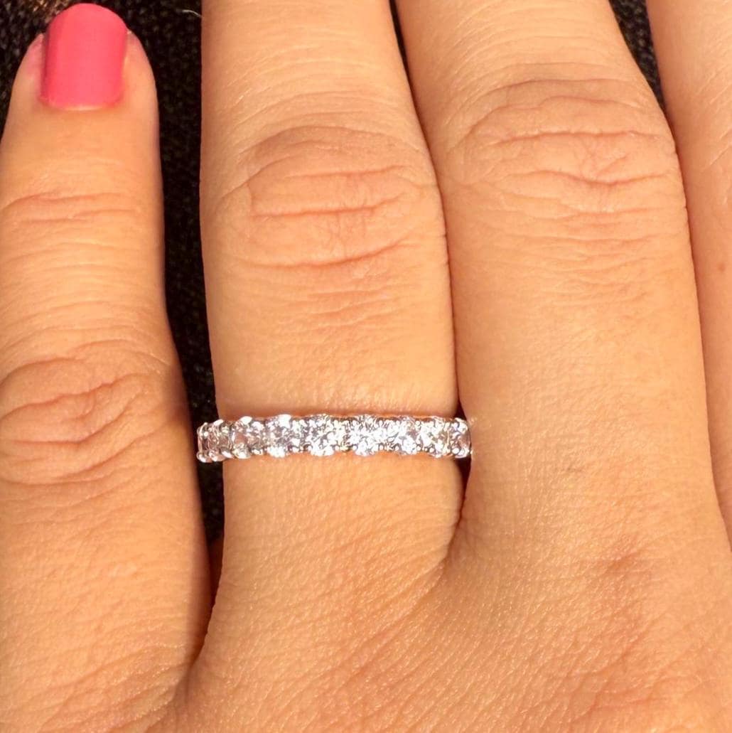 14K Solid Gold Lab Grown Diamond Half Eternity Band