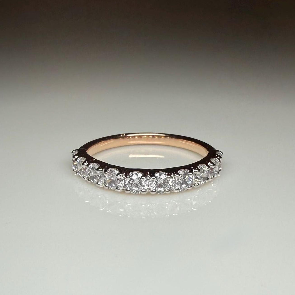 14K Solid Gold Lab Grown Diamond Half Eternity Band
