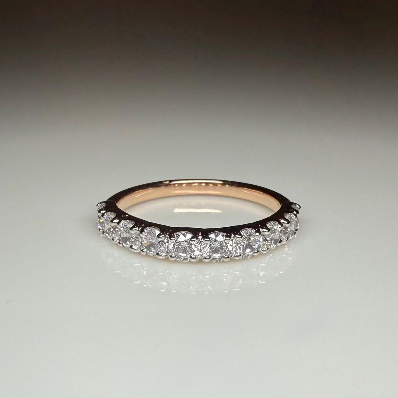 14K Solid Gold Lab Grown Diamond Half Eternity Band