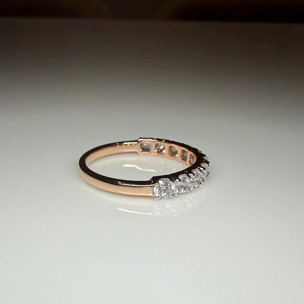 14K Solid Gold Lab Grown Diamond Half Eternity Band