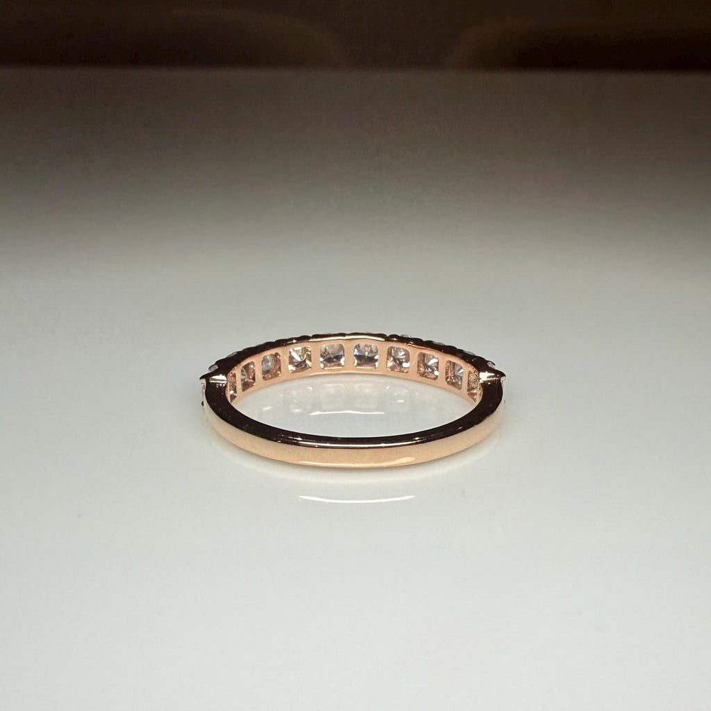 14K Solid Gold Lab Grown Diamond Half Eternity Band