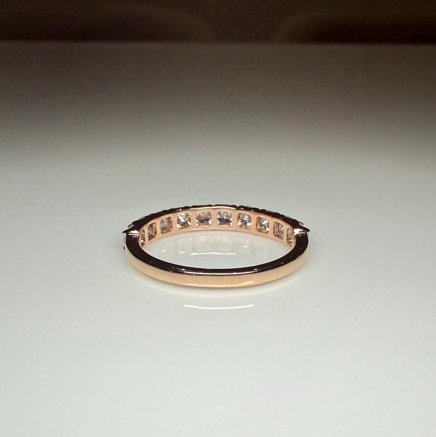 14K Solid Gold Lab Grown Diamond Half Eternity Band