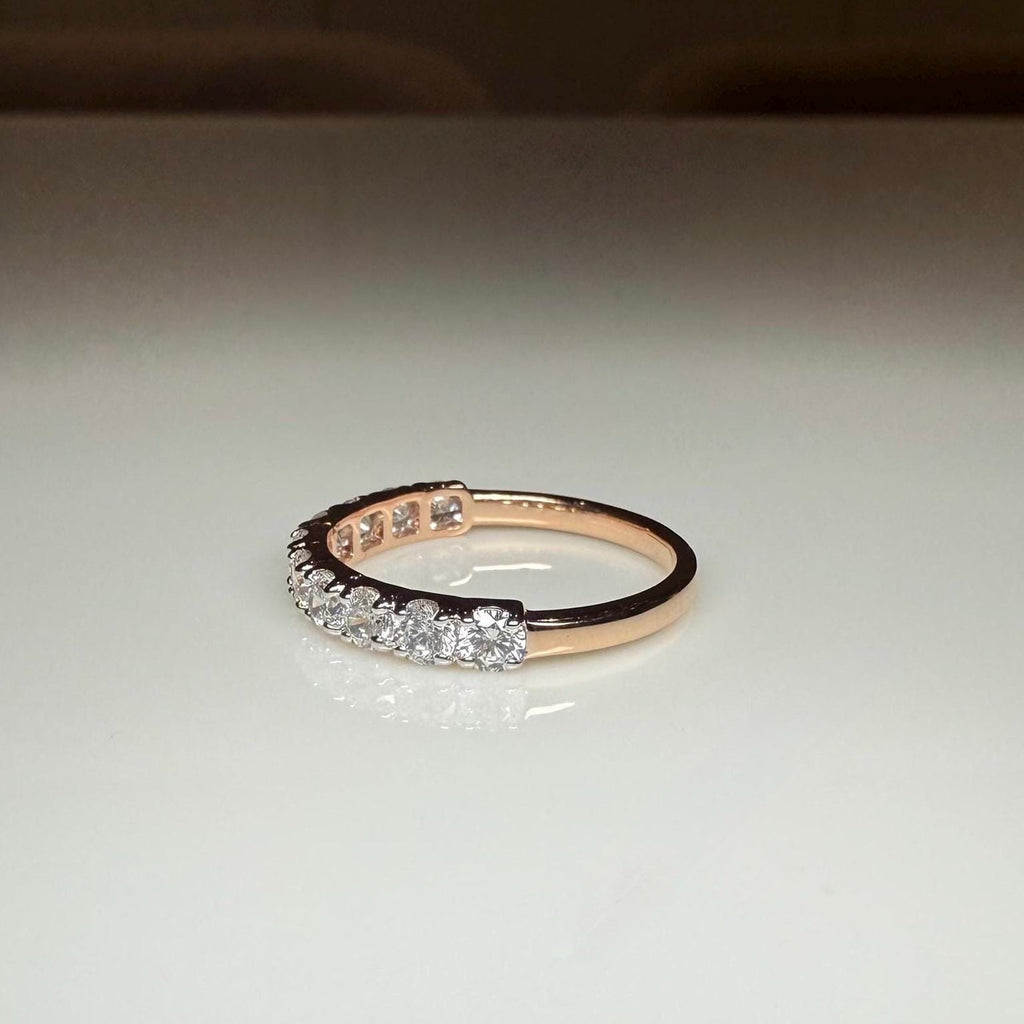 14K Solid Gold Lab Grown Diamond Half Eternity Band