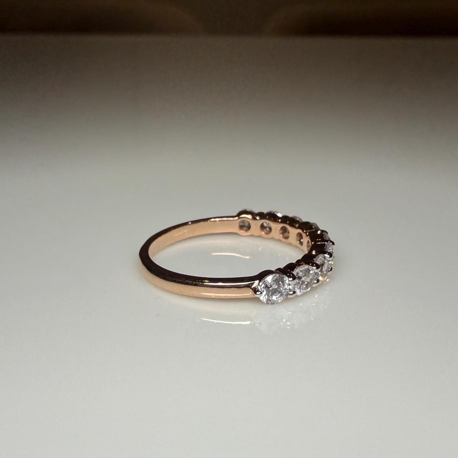14K Gold Lab Grown Diamond Wedding Band | SGL Certified Half Eternity Ring