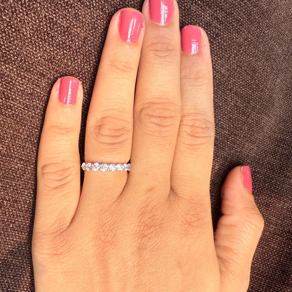 14K Gold Lab Grown Diamond Wedding Band | SGL Certified Half Eternity Ring