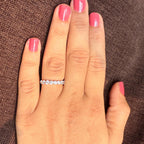 14K Gold Lab Grown Diamond Wedding Band | SGL Certified Half Eternity Ring
