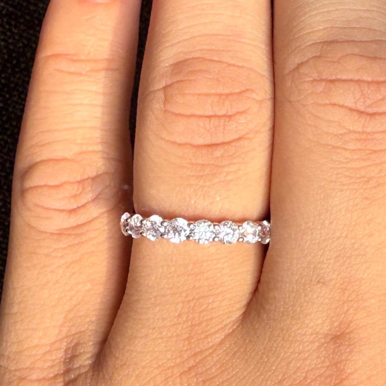14K Gold Lab Grown Diamond Wedding Band | SGL Certified Half Eternity Ring
