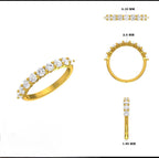 14K Gold Lab Grown Diamond Wedding Band | SGL Certified Half Eternity Ring