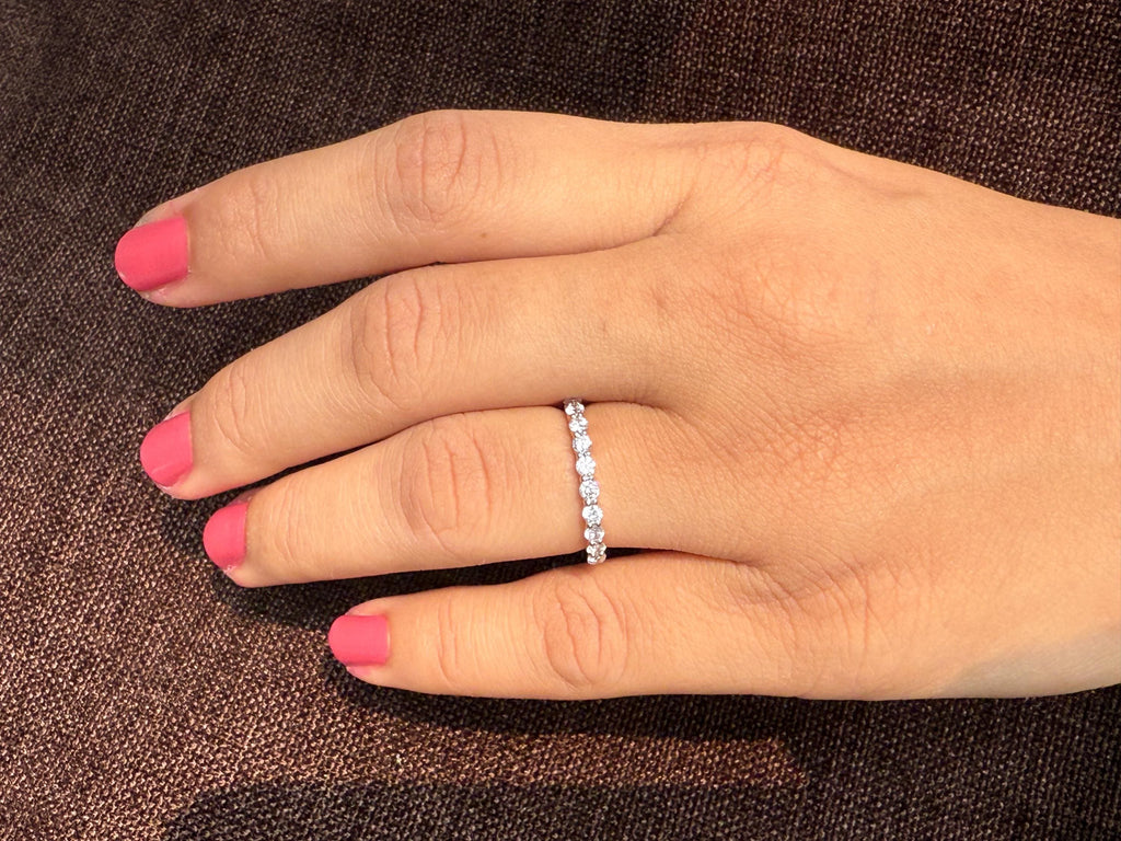 14K Gold Lab Grown Diamond Eternity Band | Stackable Wedding Ring