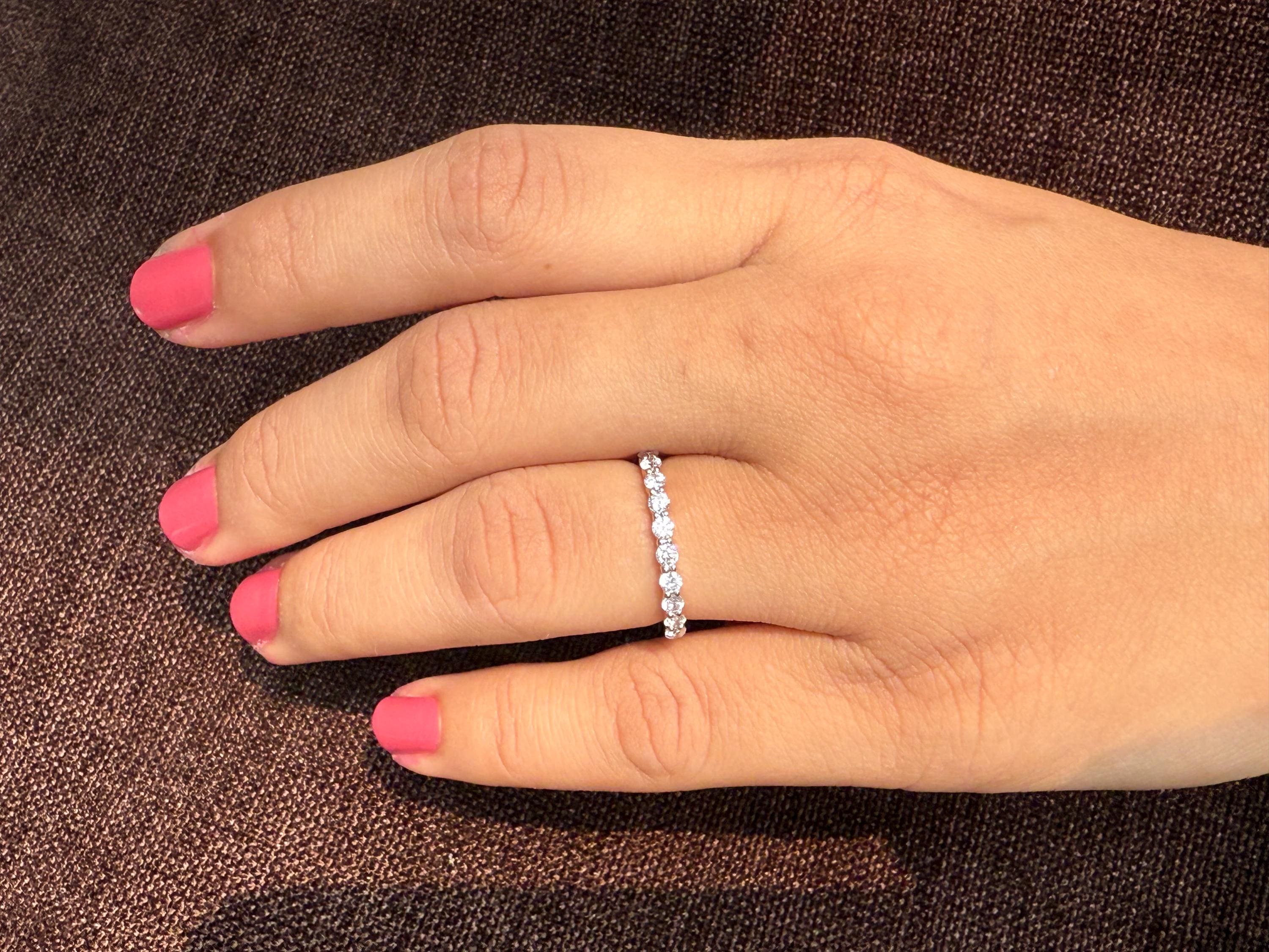 14K Gold Lab Grown Diamond Eternity Band | Stackable Wedding Ring