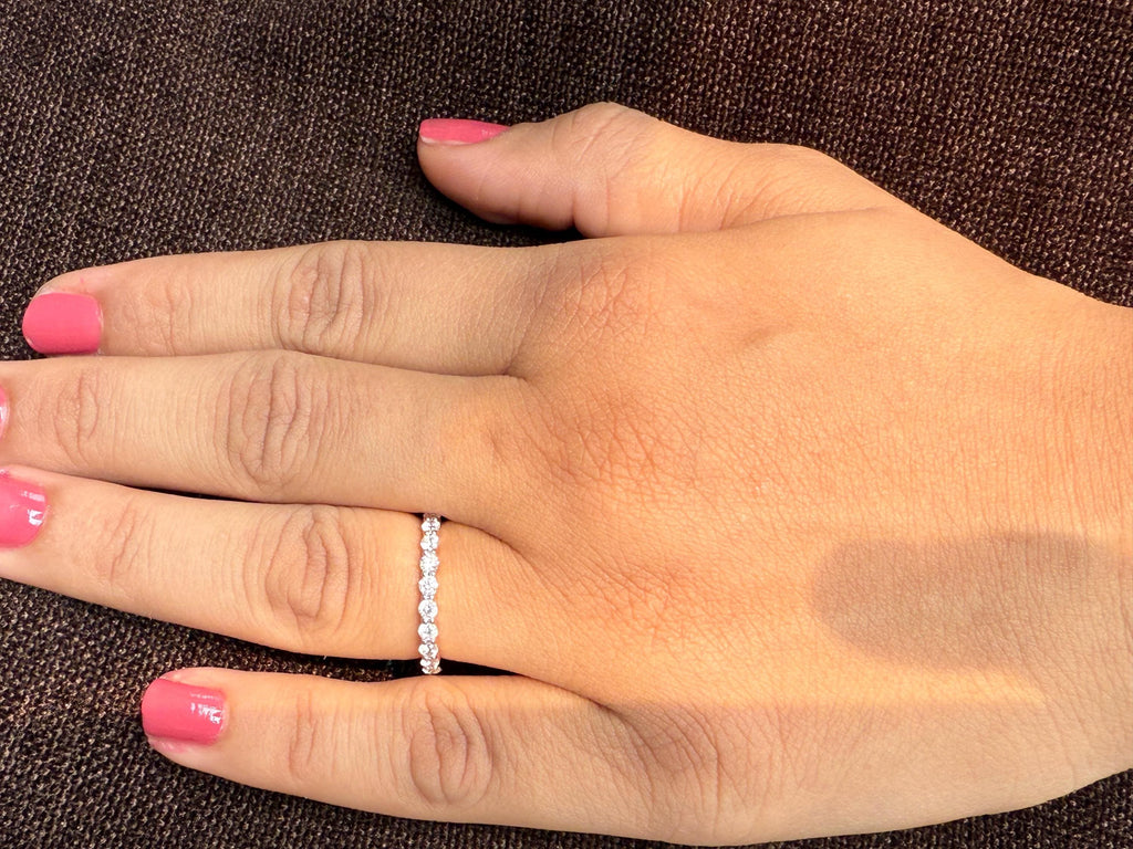 14K Gold Lab Grown Diamond Eternity Band | Stackable Wedding Ring