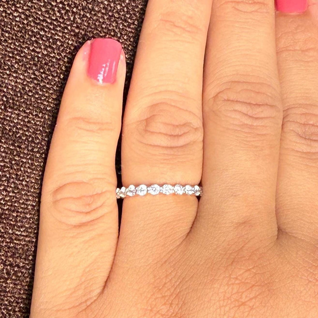 14K Gold Lab Grown Diamond Eternity Band | Stackable Wedding Ring