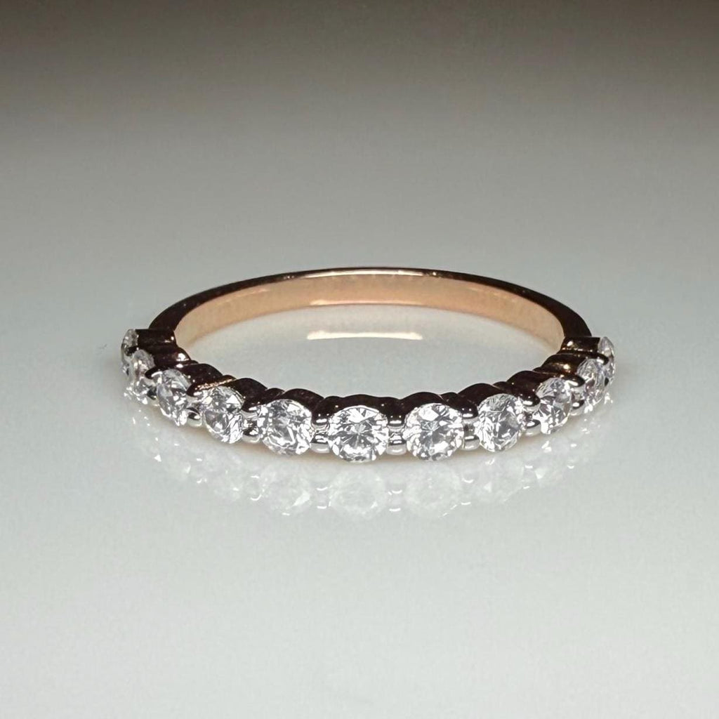 14K Gold Lab Grown Diamond Eternity Band | Stackable Wedding Ring
