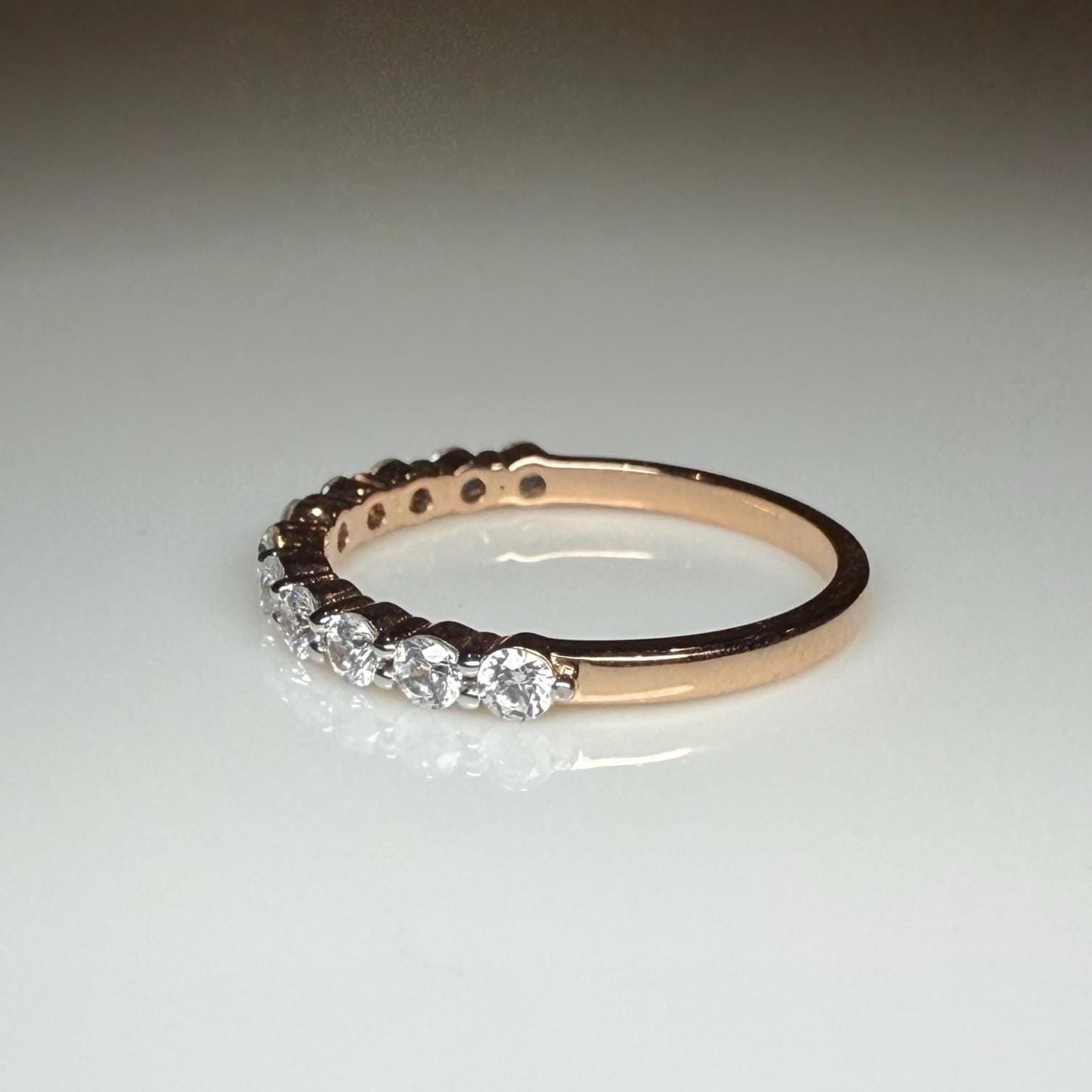 14K Gold Lab Grown Diamond Eternity Band | Stackable Wedding Ring