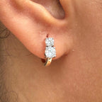 14K Gold Lab Grown Diamond Hoop Earrings | Huggie Earrings