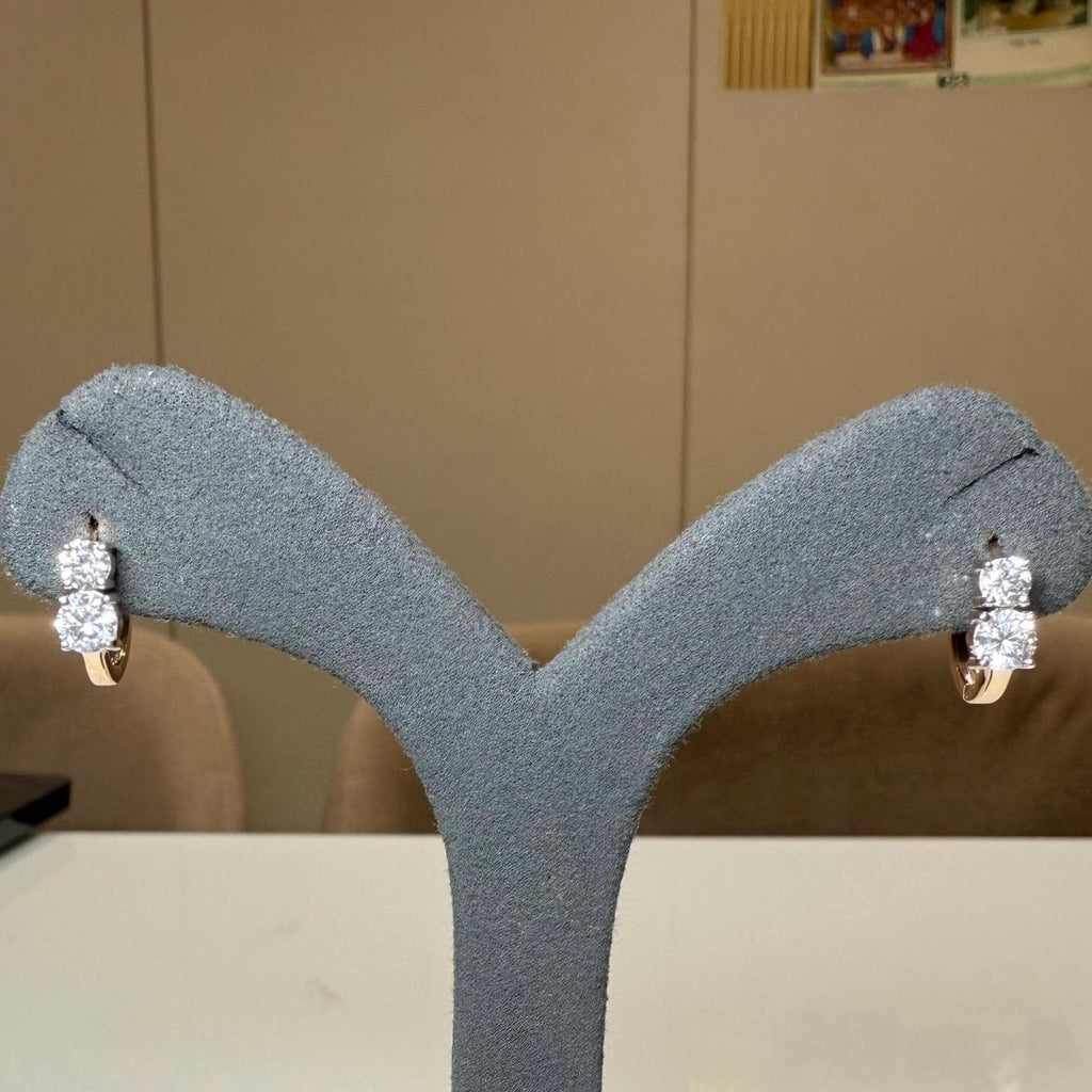 14K Gold Lab Grown Diamond Hoop Earrings | Huggie Earrings