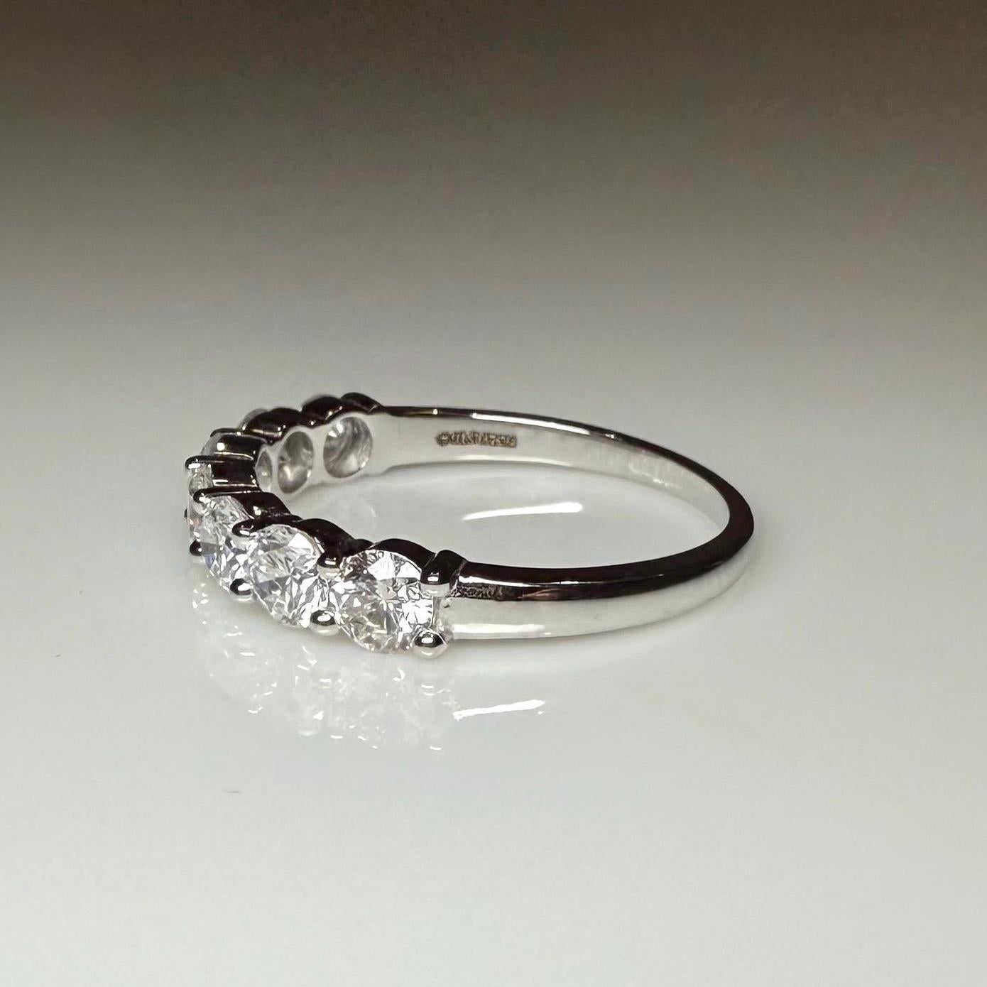 14K Gold Lab Grown Diamond Wedding Band | Seven Stone Eternity Ring